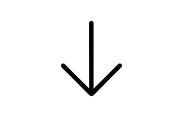 Fototapete - Downward arrow vector icon indicating direction, movement, or selection for various applications and designs