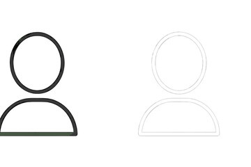 Fototapete - Vector icon representing user profiles with outlined figures in contrasting colors and simple design