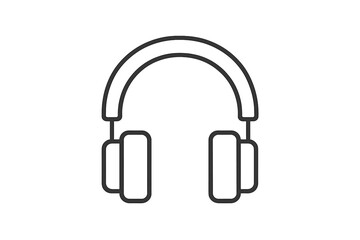 Poster - Graphic depiction of a modern headphone icon suitable for music and audio applications