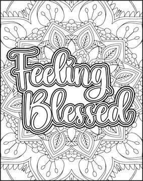 Gratitude Quote Coloring Page for Adults. Gratitude Quote Coloring Page for Amazon KDP.