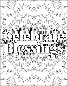 Gratitude Quote Coloring Page for Adults. Gratitude Quote Coloring Page for Amazon KDP.