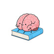 © Heini - 可愛い脳みそが仲良く読書中 青い本の上で微笑む