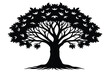 © pipp99 - Detailed Silhouette of a Lush Tree with Exposed Roots and Leafy Canopy