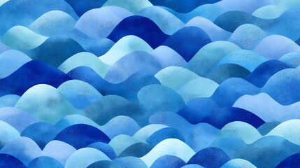 Poster - Trendy fashionable blue wave seamless abstract pattern background