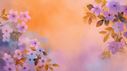 Poster - Sunny watercolour background with flowers of the european summer