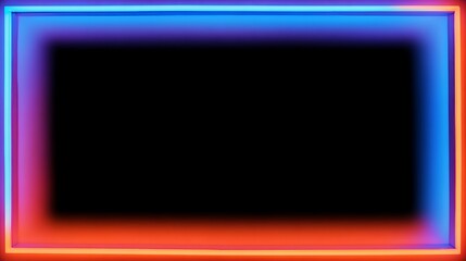 Poster - Square rectangle picture frame with two tone neon