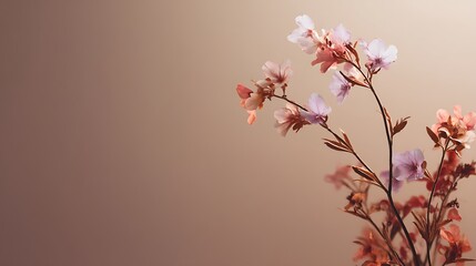 Poster - Simple floral arrangement on a soft gradient background with space for text