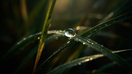 Wall Mural - Nature's purity a clear weewee droplet with high item