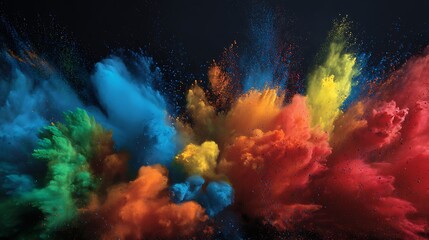 Aufkleber - Product display frame with colorful powder paint explosion