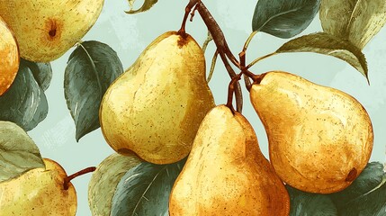 Poster - Pears background, food texture, for banner, postcard, book illustration