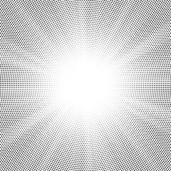Leinwandbilder - Halftone gradient sun rays pattern. Abstract halftone vector dots background. monochrome dots pattern. Vector background in comic book style with sunburst rays and halftone. Retro pop art design.