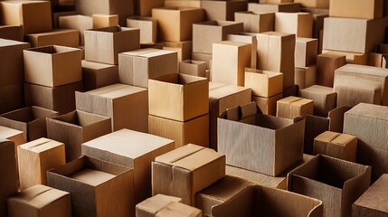 Poster - Many brown cardboard boxes with space for writing on them