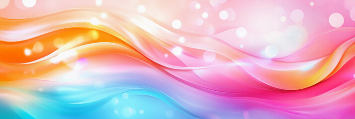 Poster - Colorful abstract waves create a vibrant background Generative AI