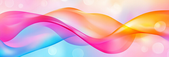 Poster - Colorful abstract waves create a vibrant background design Generative AI