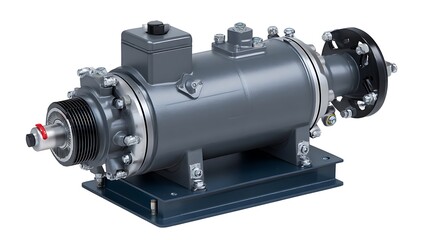 Poster - Industrial vacuum pump for various manufacturing applications isolated on a white background