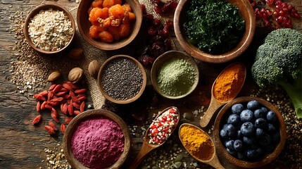 Poster - Health and wellness, related food, superfoods, organic food, vegan food