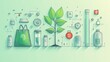 © MACHATOMI - Sleek line icons representing ecology, with elements like a sapling, eco-bag, and clean energy symbols. Perfect for modern digital projects.