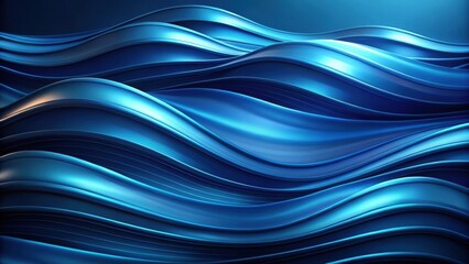Poster - Abstract Blue Waves A Smooth, Elegant, and Dynamic Curving Design for Backgrounds and Presentations
