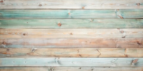Aufkleber - Rustic Weathered Horizontal Wood Planks Displaying a Variety of Pastel and Neutral Tones, Ideal for Backgrounds and Design Projects