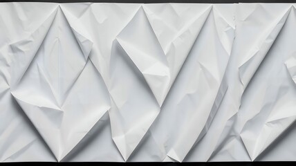 Poster - Abstract white paper folds creating a dynamic geometric pattern with subtle shadows and highlights.