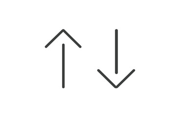 Poster - Vector icon depicting upward and downward arrows representing movement or change in a clear and minimalist design