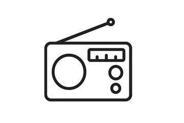 Poster - Vintage radio icon designed in a minimalistic vector style for modern digital use