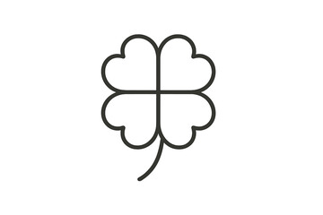 Poster - Four leaf clover vector icon representing luck and nature in a simple design for various applications
