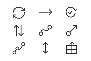 Fototapete - Vector icon design featuring various directional and movement symbols for graphical representation