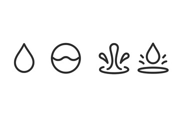 Aufkleber - Water related vector icons for design projects showcasing drops, waves, splashes, and ripples