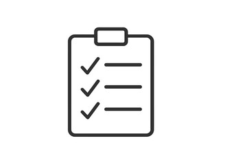 Poster - Vector icon showing a checklist with three completed tasks, suitable for project management or organization themes