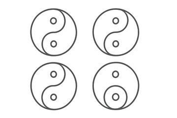 Poster - Vector icon design featuring four yin yang symbols arranged in a grid pattern for use in various digital applications
