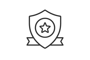 Aufkleber - Shield icon design featuring a star and ribbon symbolizing security and protection