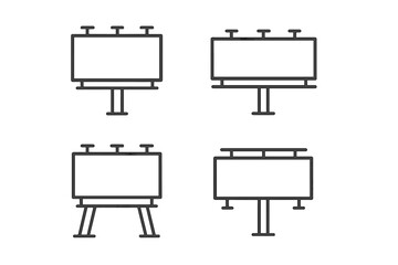 Poster - Versatile vector icons depicting various billboard designs for advertising and marketing purposes