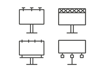 Poster - Vector icon set featuring various billboard designs for advertising purposes in urban settings