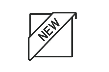 Poster - New vector icon designed with a diagonal ribbon stating 'NEW' across a square shape for modern branding applications