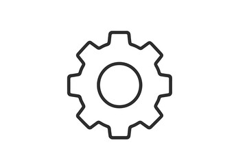 Fototapete - Simple vector icon representing a gear that symbolizes settings or mechanical processes in digital applications