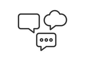 Aufkleber - Vector icon depicting speech bubbles and cloud symbol representing communication and interaction