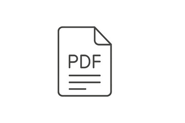 Aufkleber - Vector icon representing a PDF document with lines and a folded corner showing a digital format for easy sharing and storage