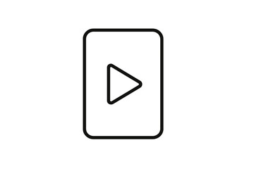 Fototapete - Vector icon representing a play button on a rectangular background designed for digital media applications