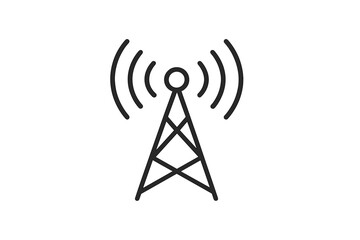 Poster - Vector icon of a communication tower representing signal transmission and wireless connectivity in modern technology