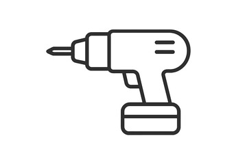 Poster - Electric drill vector icon for construction and home improvement tools in simple design