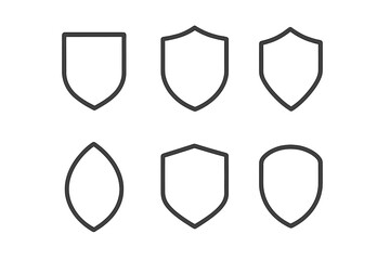 Aufkleber - Collection of vector icons depicting various shield designs for use in graphic and web design