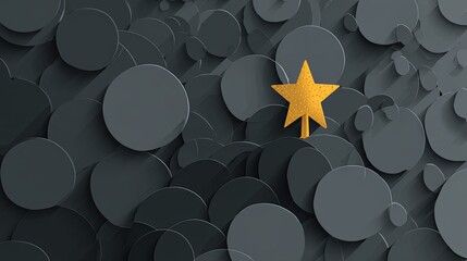 Wall Mural - Glowing Star on Dark Background for Design Projects