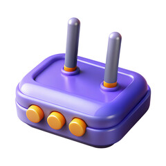 Poster - 3d rendered icon depicting a stylized internet router with antennas and buttons against a Land Transportation Isolated on White background for design purposes.