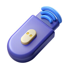 Poster - A minimalist 3d rendering icon of a modern and stylish wifi router with rounded edges against a Land Transportation Isolated on White Background