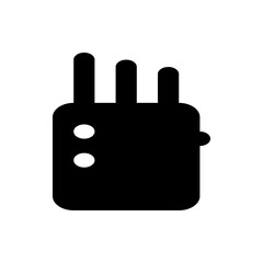 Poster - Illustration of a black electronic device with three prongs and two white circular indicators showing