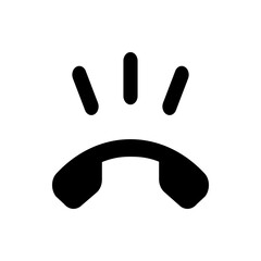 Poster - Black telephone receiver with three vertical lines above it indicating a missed call or disconnection