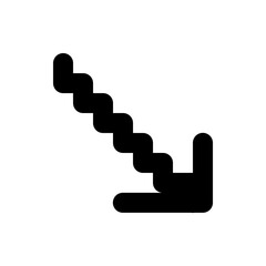 Poster - Black arrow icon with rounded edges pointing diagonally down and to the right on a white background