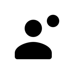 Poster - Silhouette of a person with a circular head and an additional smaller circle above and to the right