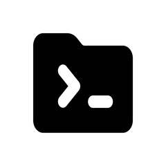 Poster - Black folder icon with a white greater than symbol and a dash representing a command line interface